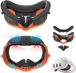 Rechale Face Cover for Meta Quest 3: Sweat-Proof PU Leather Pad with Air-Circulation Design